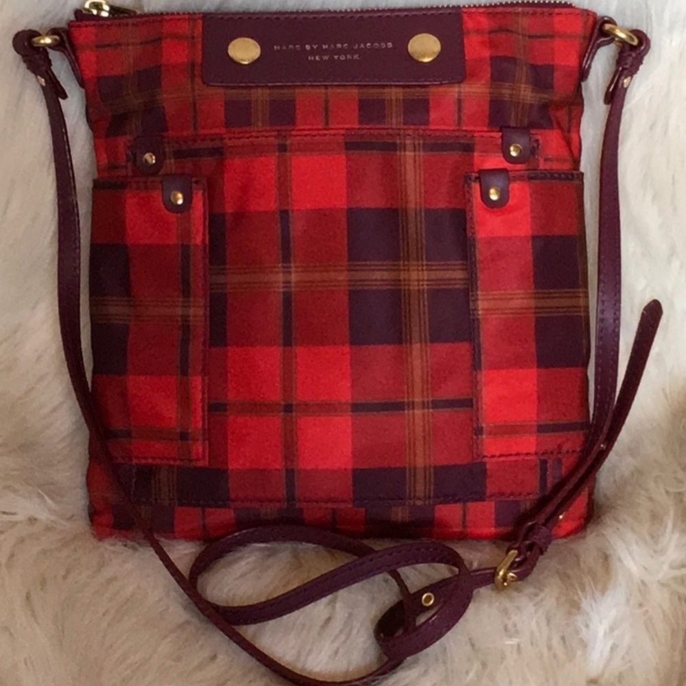 MARC JACOBS Preppy Aimee Sia Red Plaid Crossbody